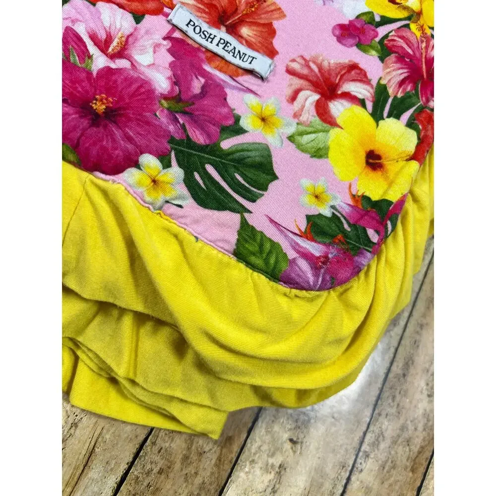 Posh Peanut Malana Luxe Patoo Bamboo Blanket Tropical Hibiscus 60x60